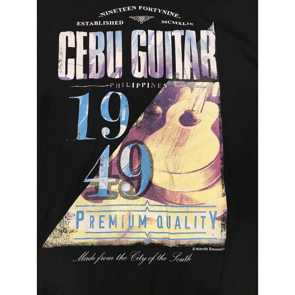 Cebu Guitar T-shirt‎ Size Large Black